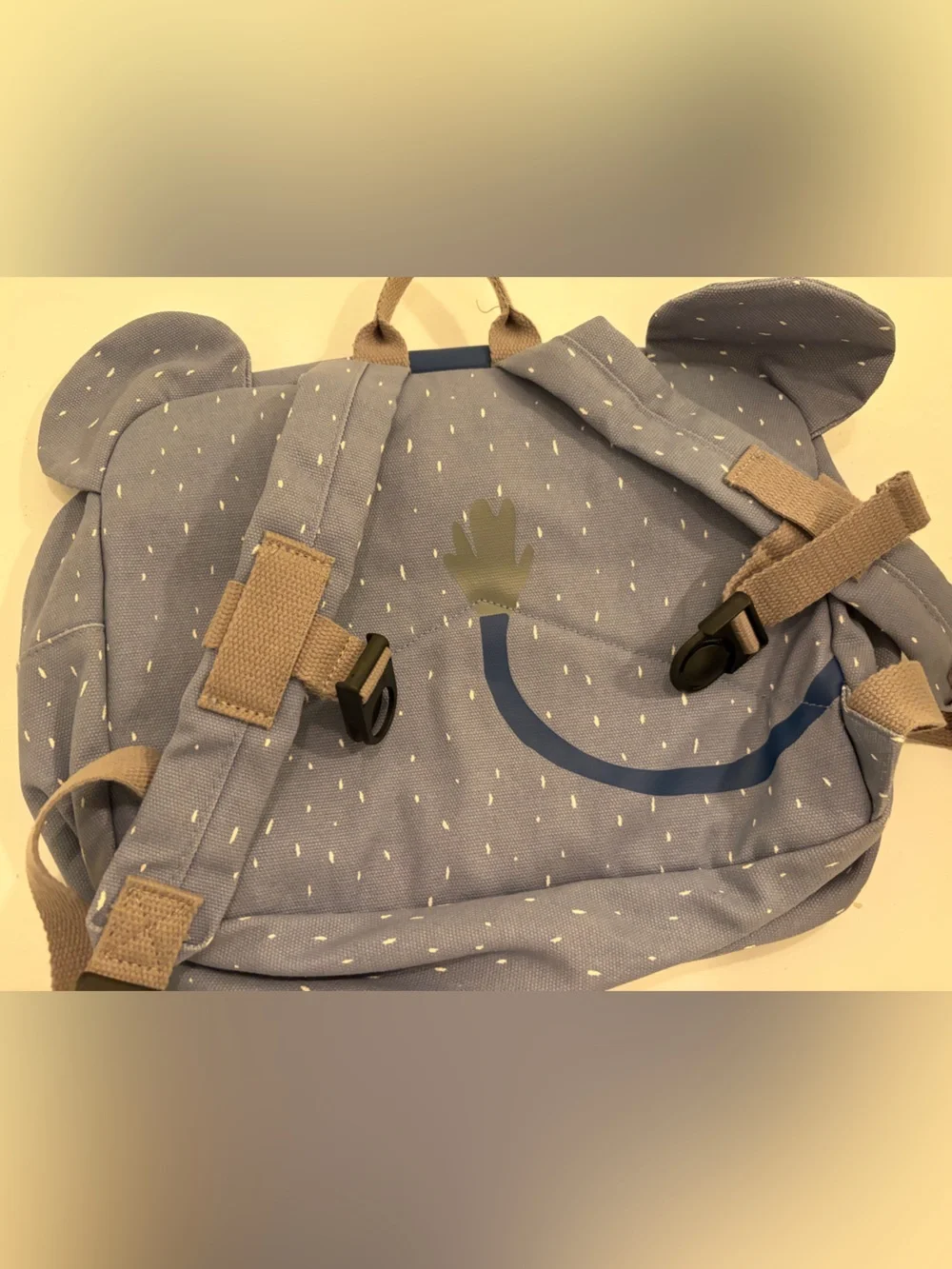 Gray Blue Elephant Kids Satchel Backpack